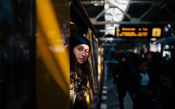 Zoey on Train in Berlin